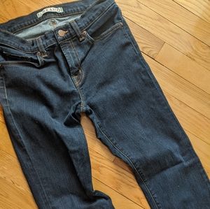 J brand boot cut dark denim jeans, sz 27, long